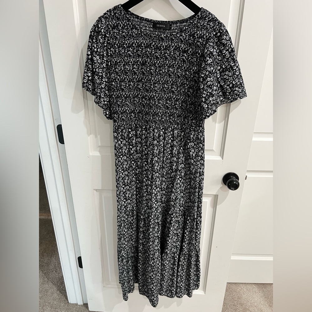 Floral Black Dress